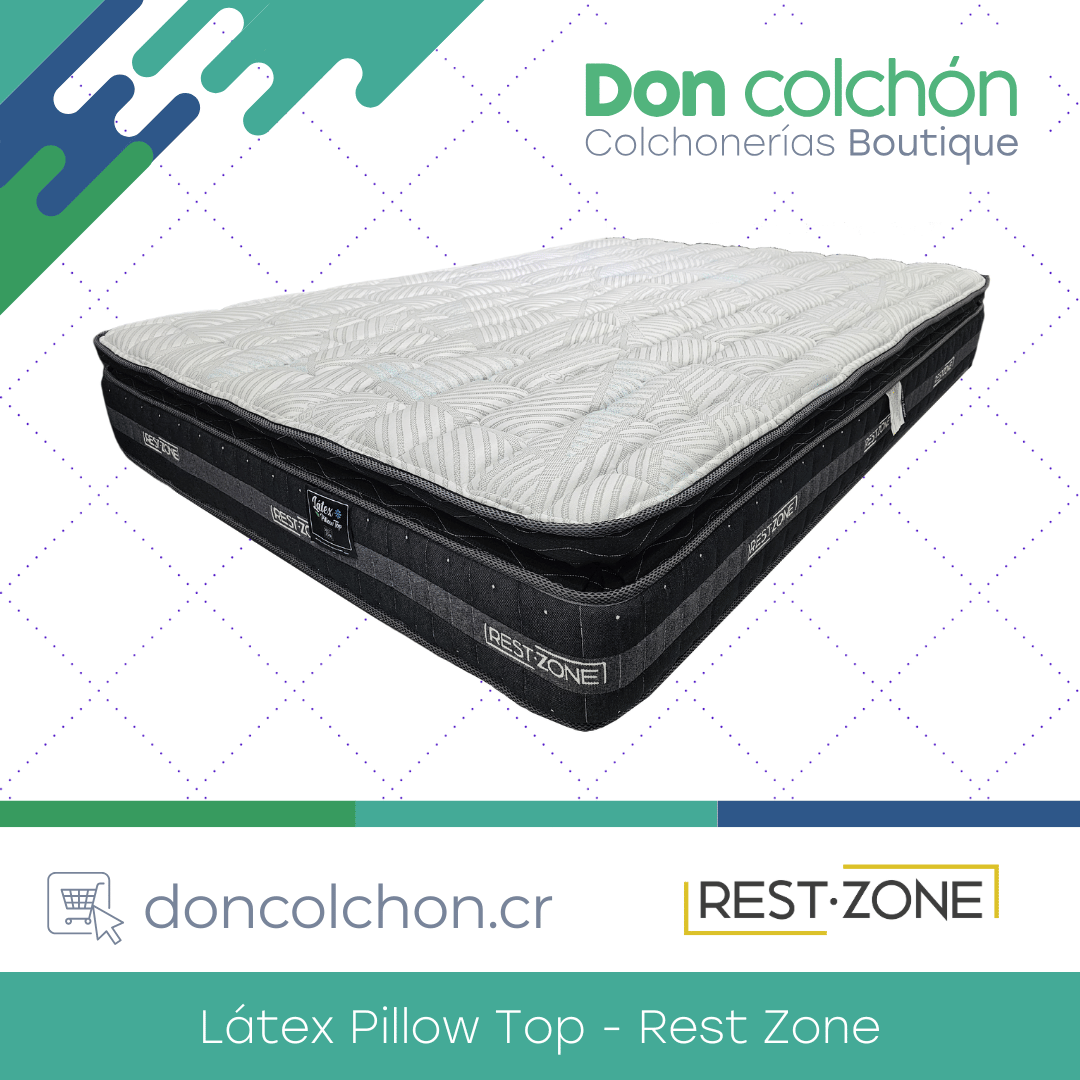 Colchón Matrimonial Látex Pillow Top Rest Zone