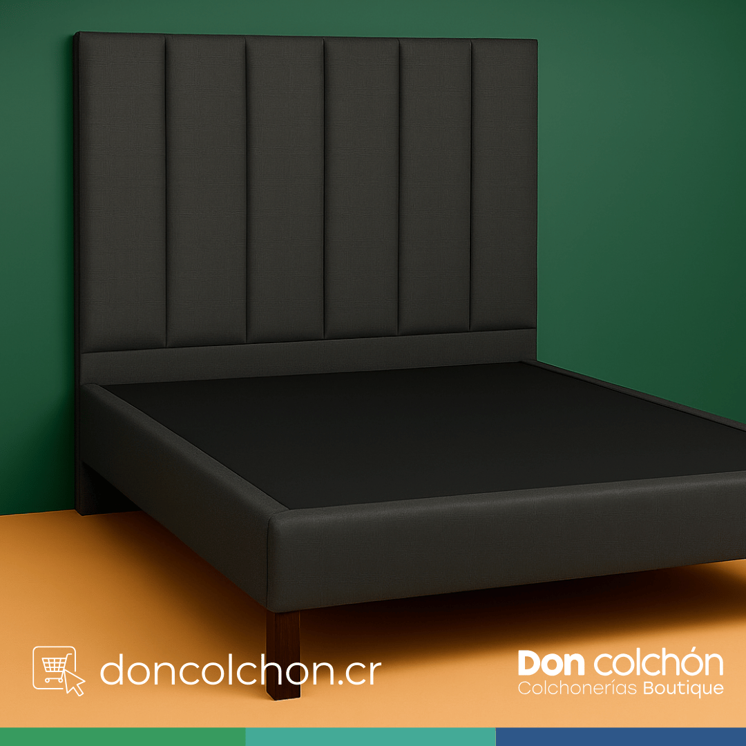 Cama Matrimonial Base con Respaldar Cañones