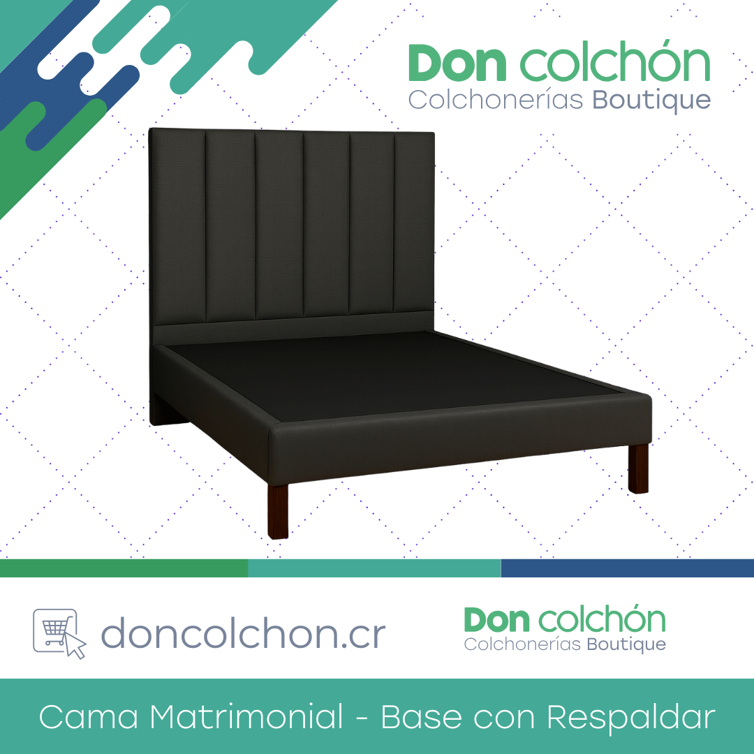 Cama Matrimonial Base con Respaldar Cañones