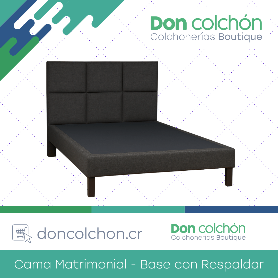 Cama Matrimonial Base con Respaldar Cuadros