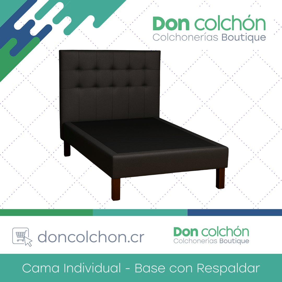 Cama Individual Base con Respaldar Standard