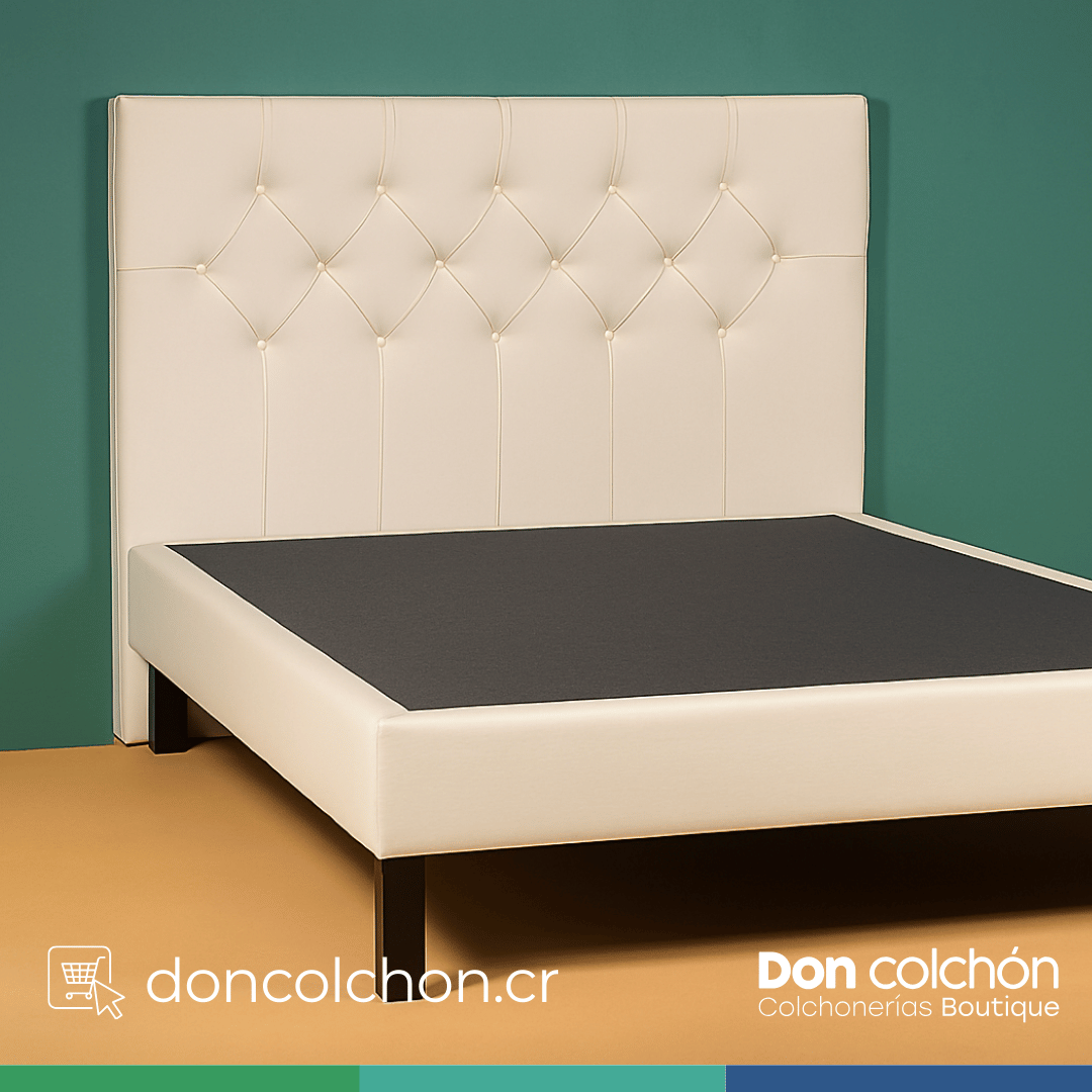 Cama Matrimonial Base con Respaldar Capitoneado