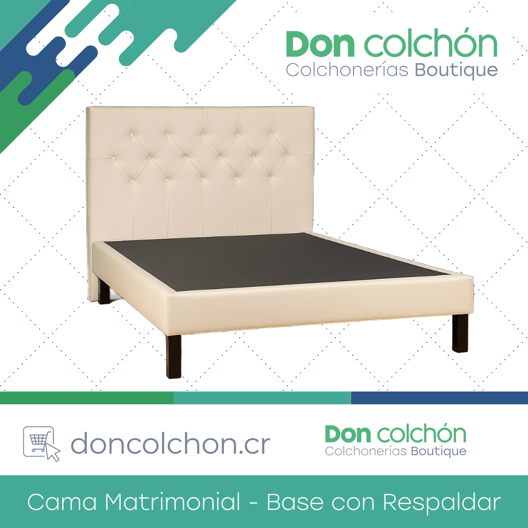 Cama Matrimonial Base con Respaldar Capitoneado