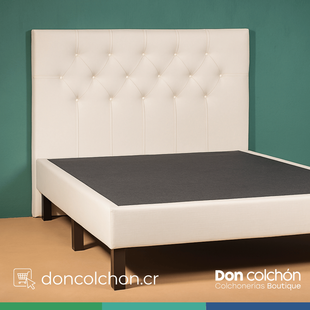 Cama Queen Base con Respaldar Capitoneado