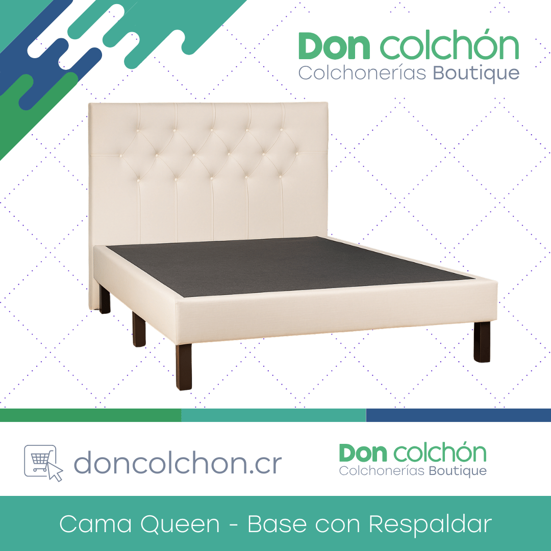 Cama Queen Base con Respaldar Capitoneado