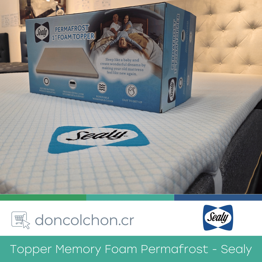 Topper Queen Memory Foam Permafrost Sealy – Don Colchón Costa Rica
